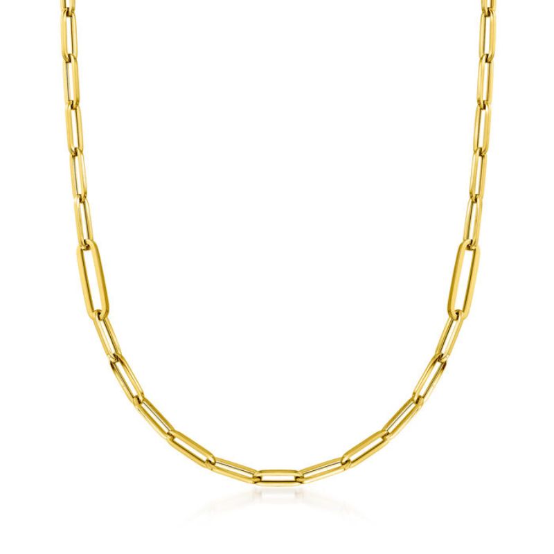 18k Yellow Gold Paperclip Necklace