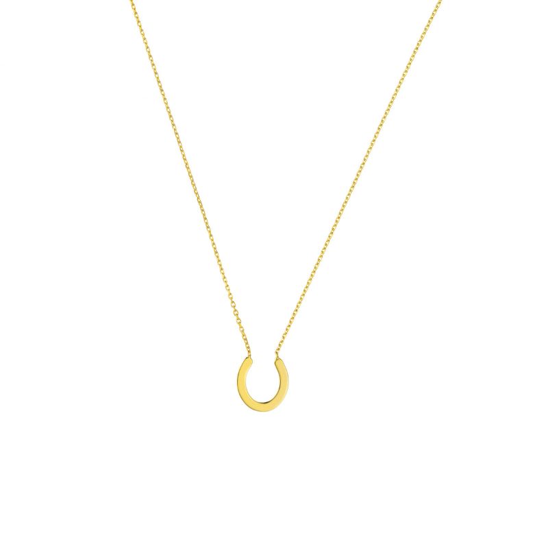 14k Yellow Gold Mini Horseshoe Necklace