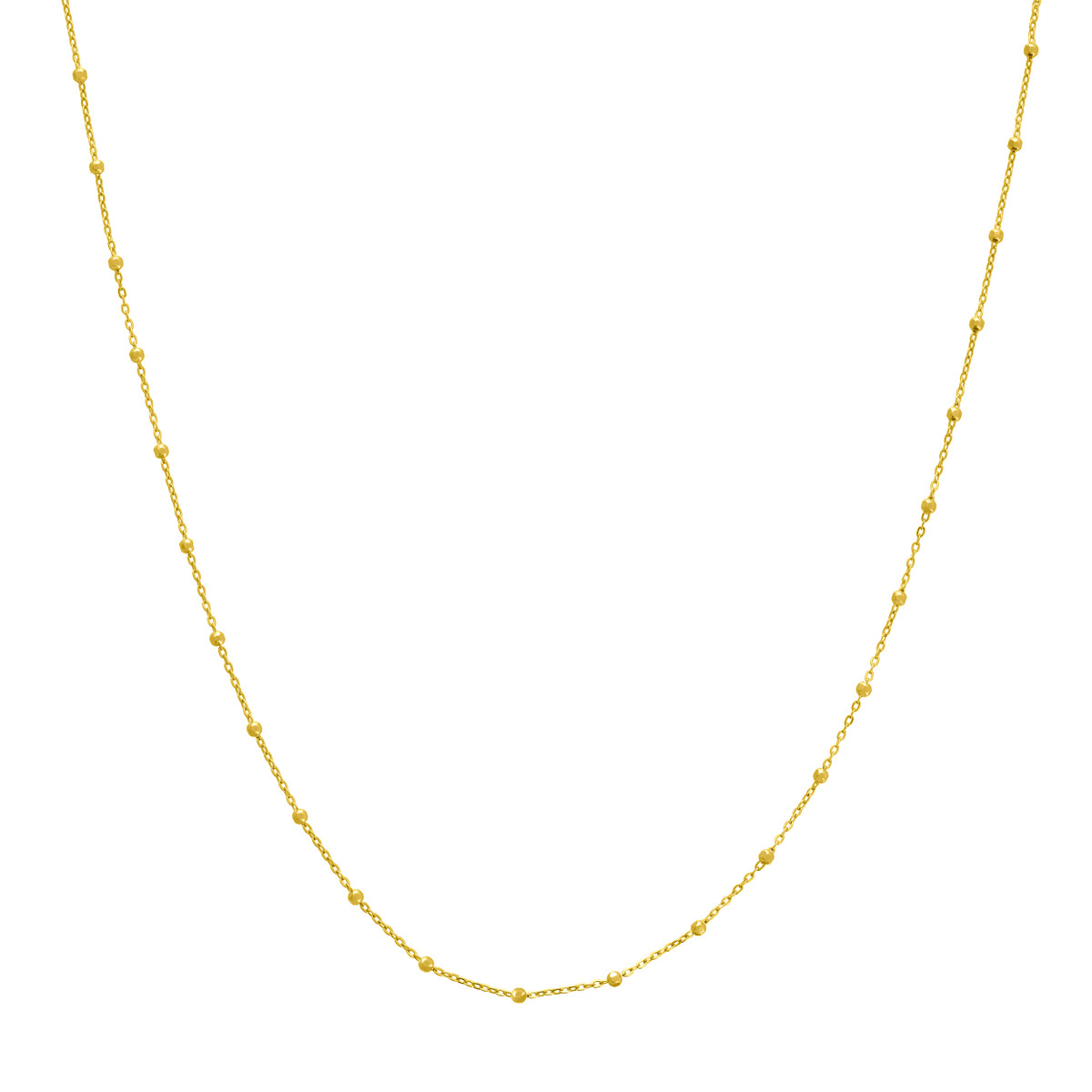 14k Yellow Gold Saturn Bead Necklace