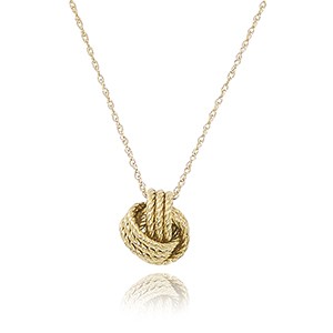 14k Yellow Gold Love Knot Necklace