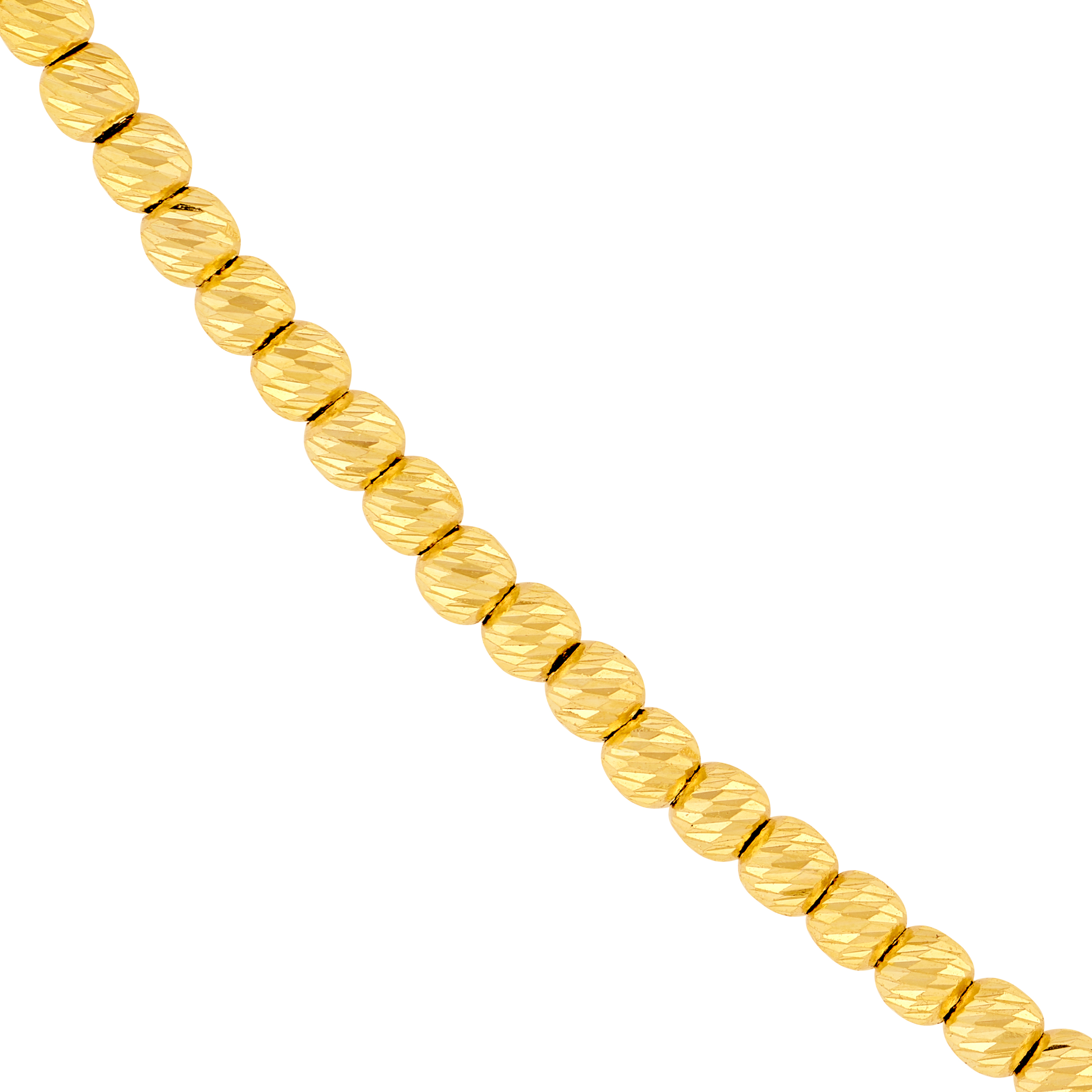14k Yellow Gold Textured Bead Necklace