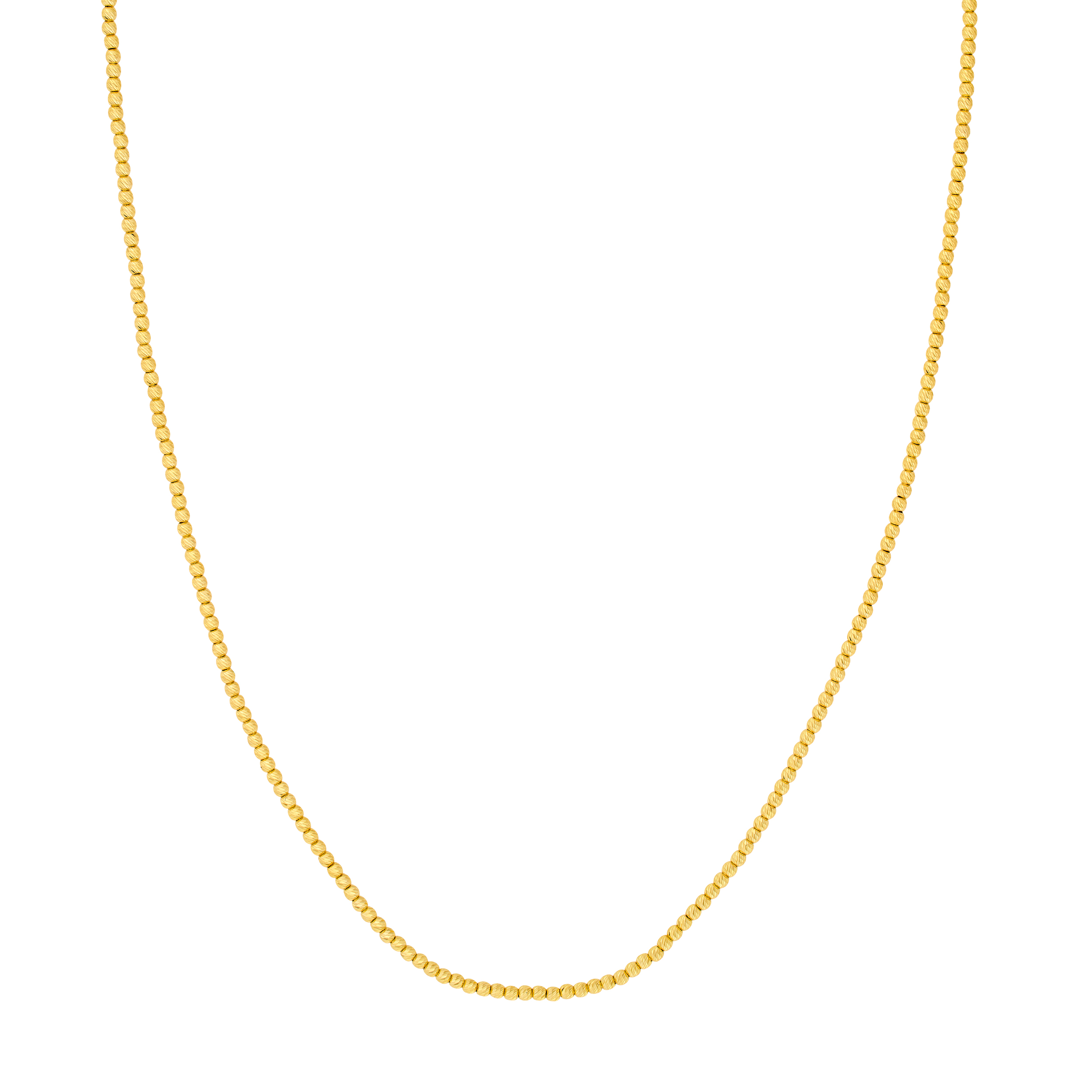 14k Yellow Gold Textured Bead Necklace