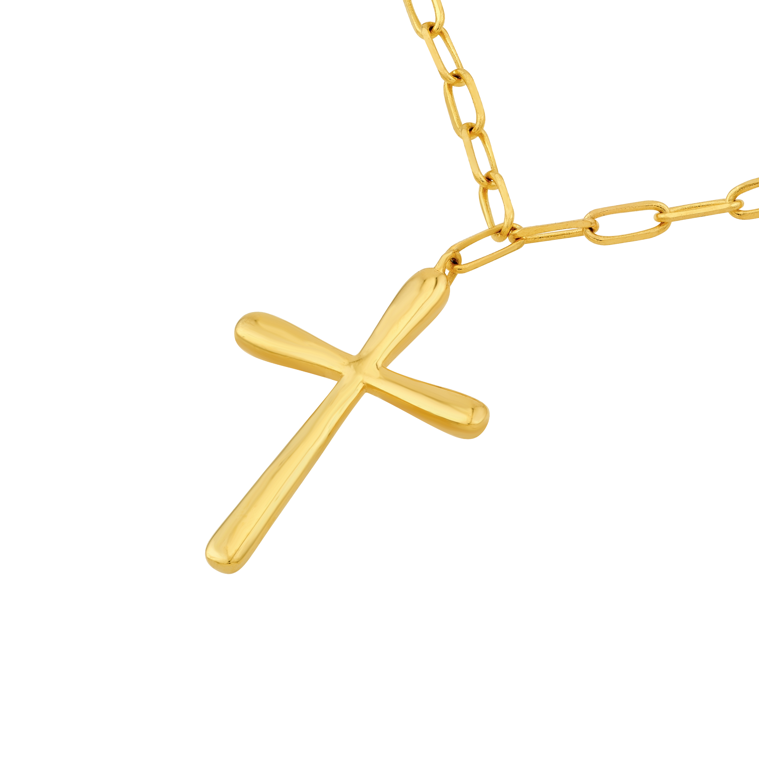 14k Yellow Gold Cross Chain Necklace