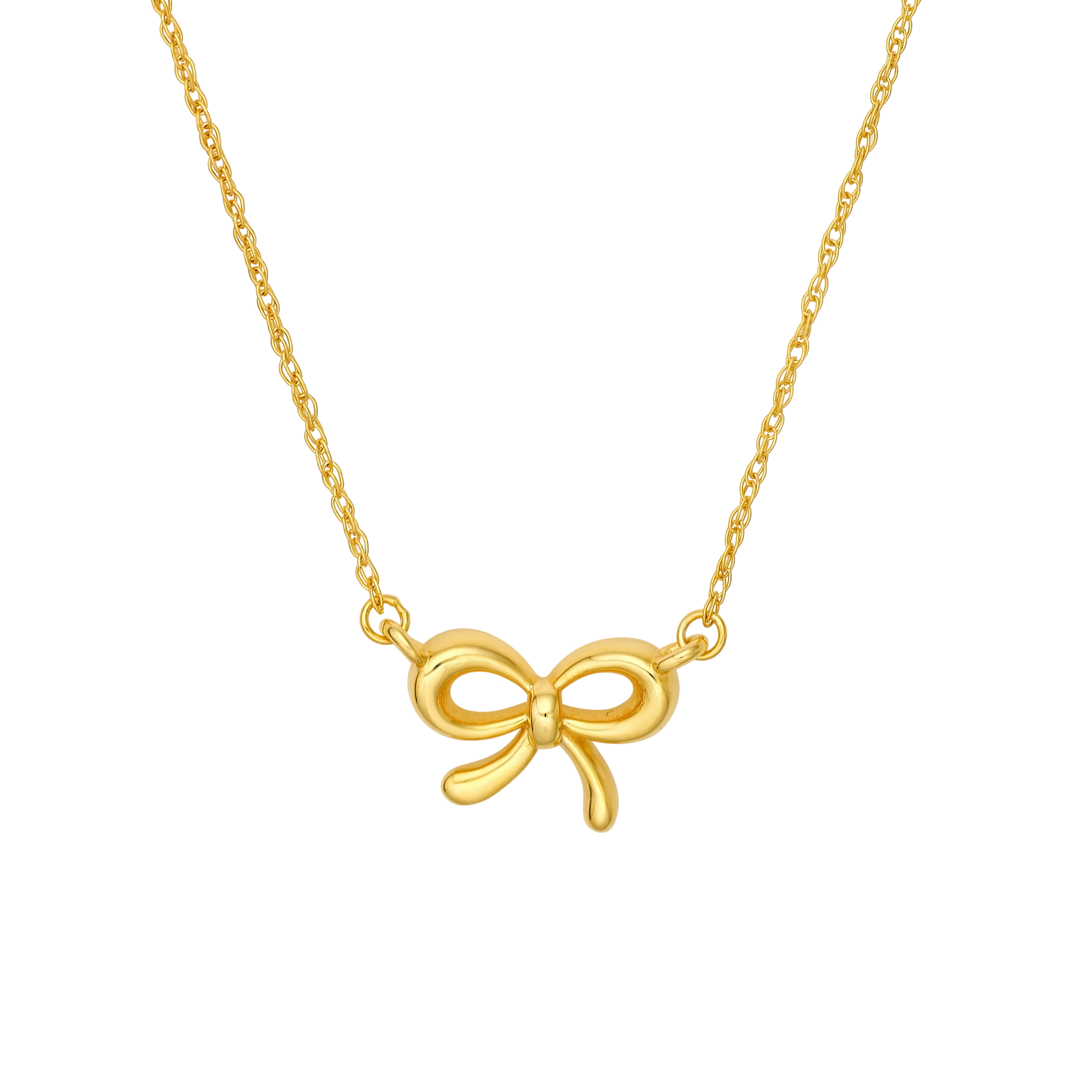 14k Yellow Gold Bow Necklace