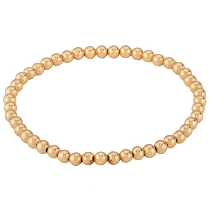 14k Yellow Gold Bead Stretch Bracelet