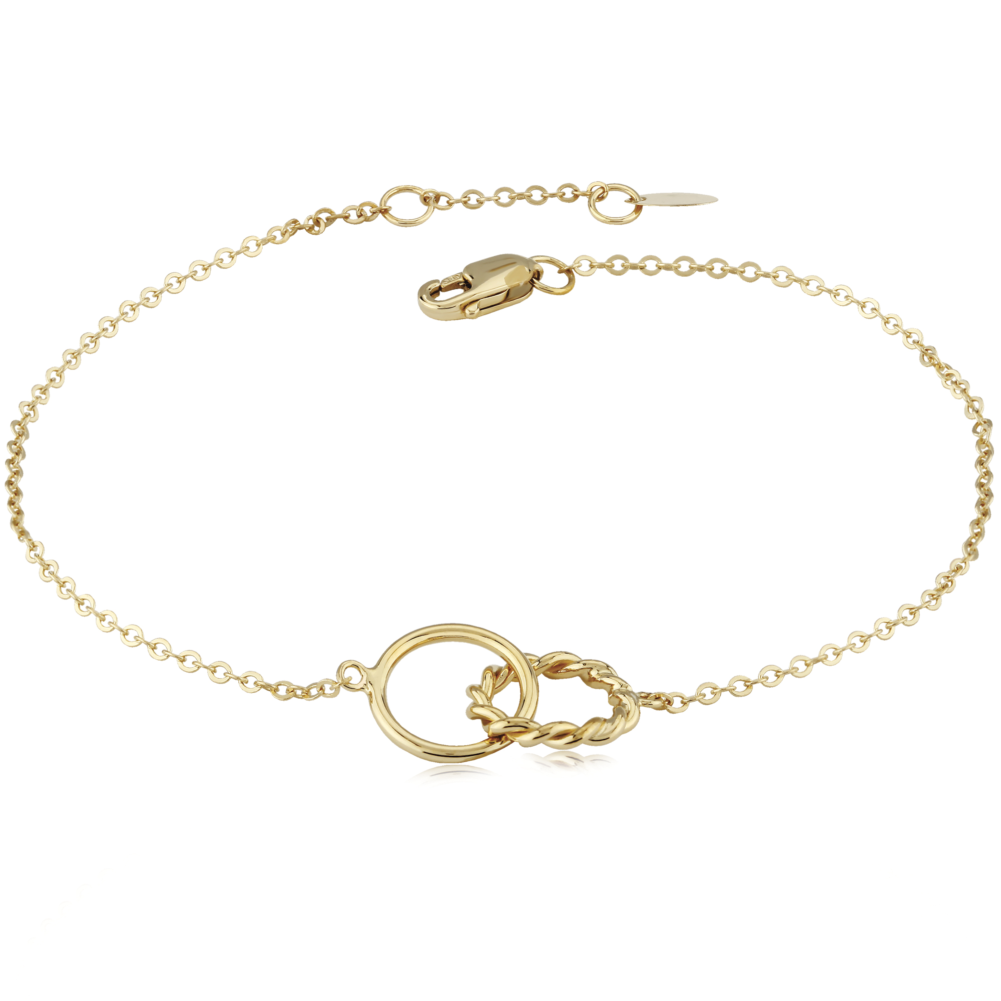 14k Yellow Gold Interlocking Link Bracelet