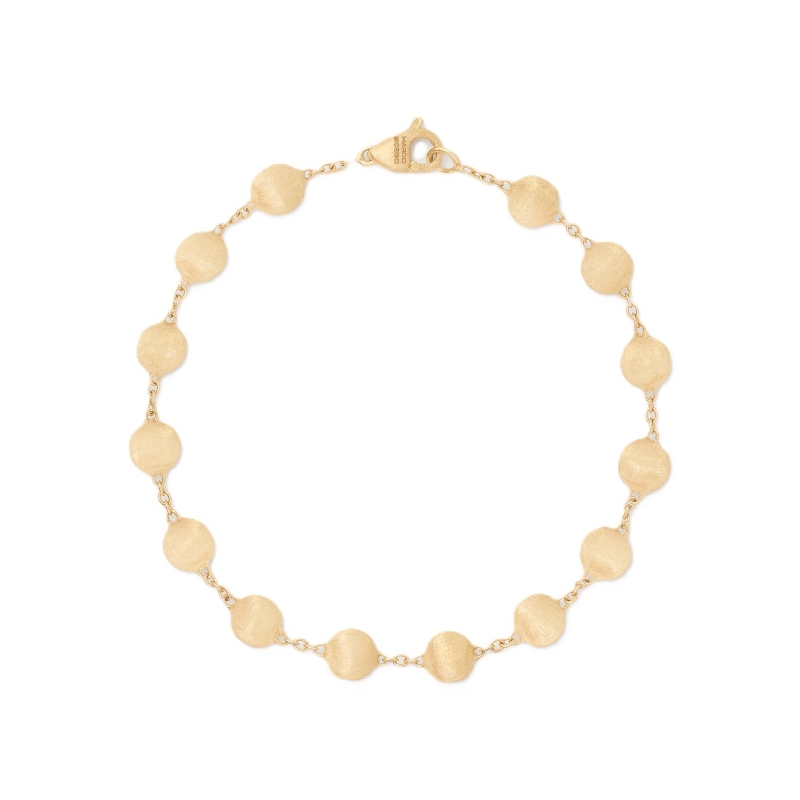 18k Yellow Gold Africa Gold Bead Bracelet
