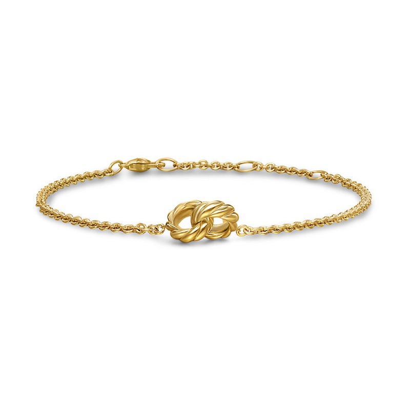 18K Yellow Gold 8Mm Sculpted Cable Linked Chain Bracelet
