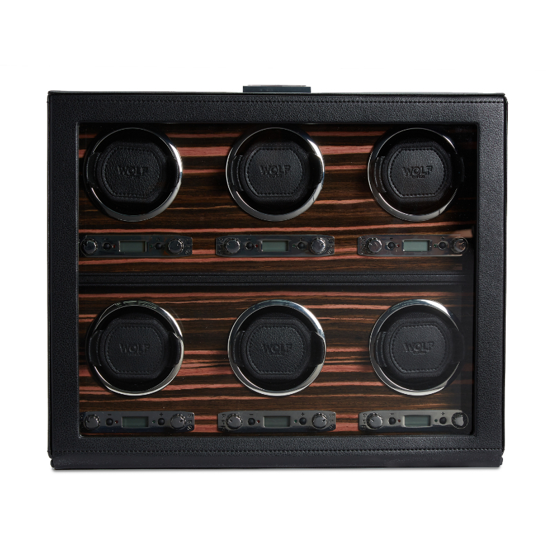 Roadster Collection Six Piece Watch Winder In Black