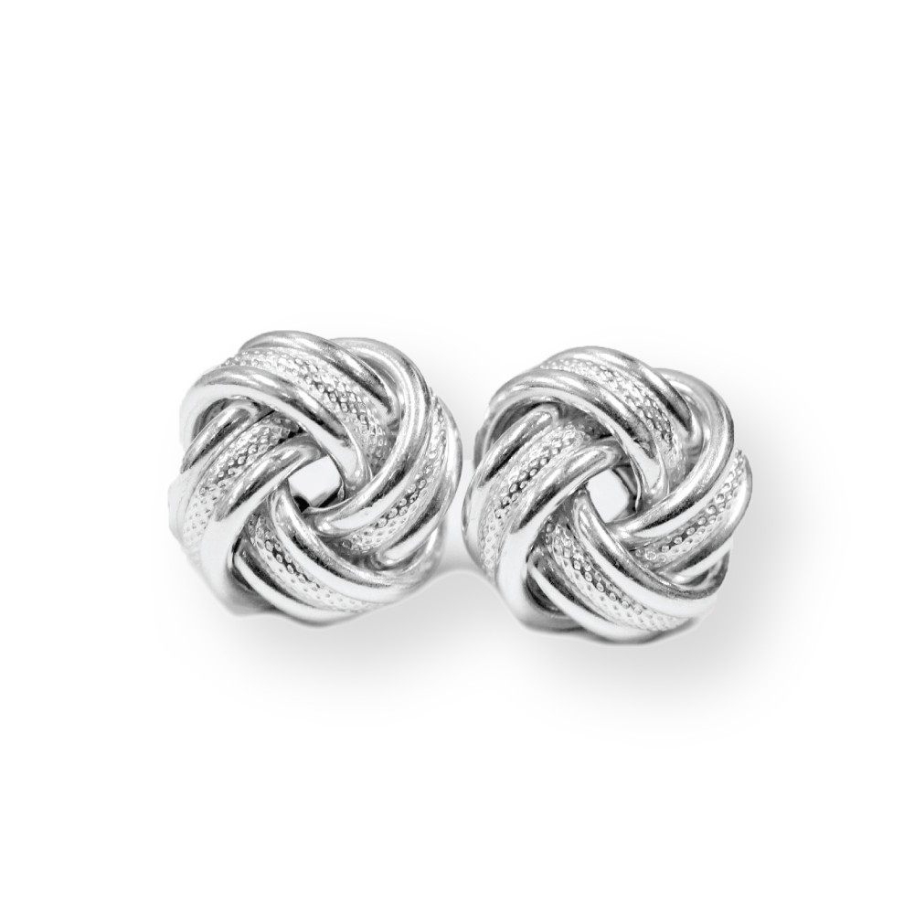 Sterling Silver Large Love Knot Earrings