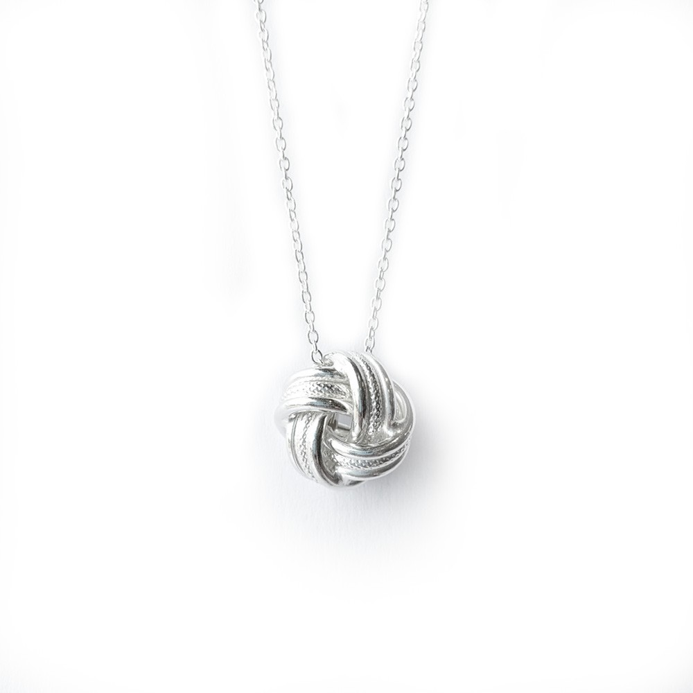 Sterling Silver Hig Polished Love Knot Necklace