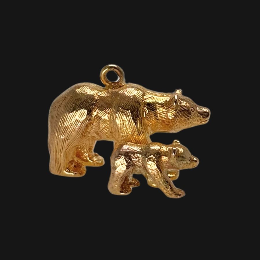 14k Yellow Gold Bear Charm