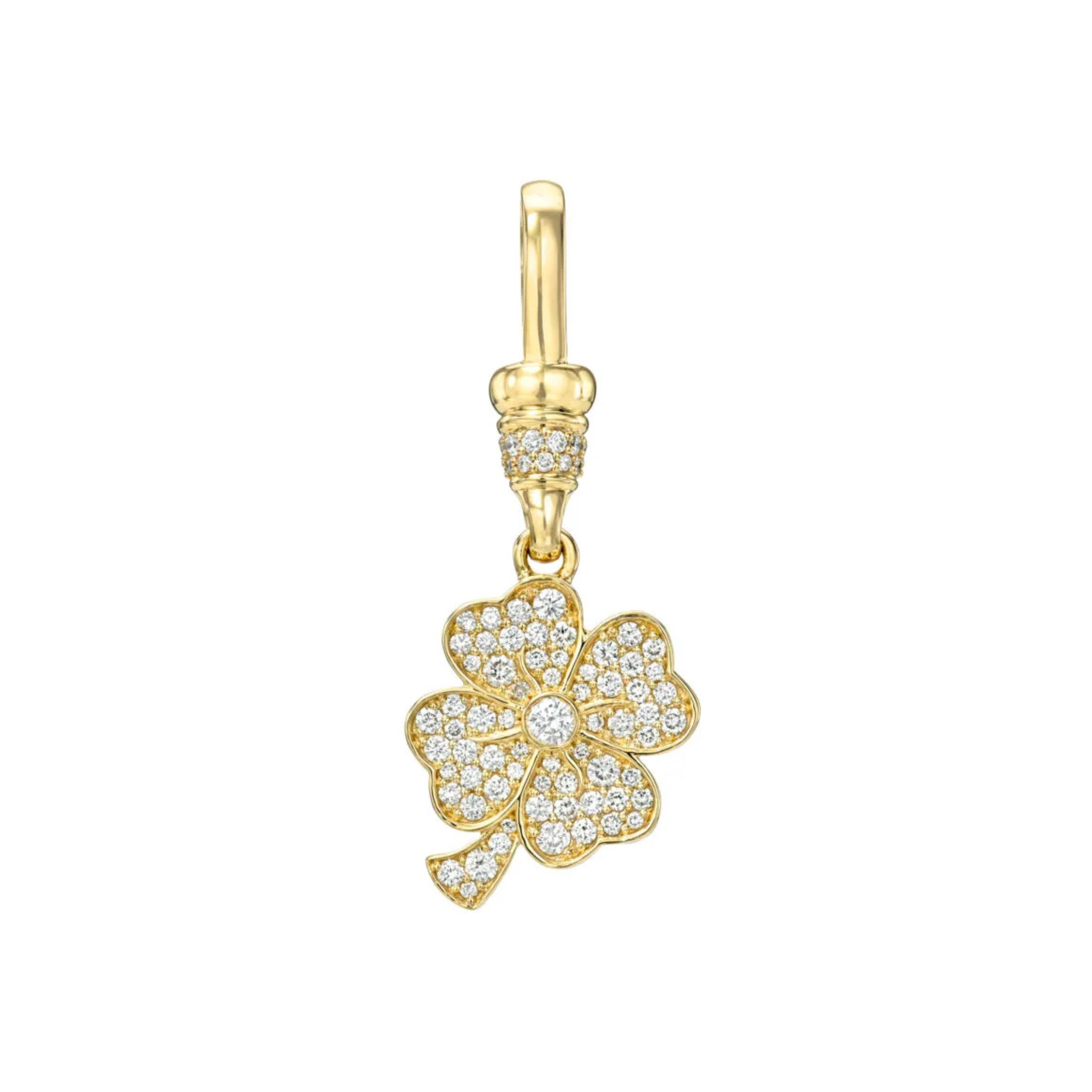 14k Yellow Gold Small Clover Charm