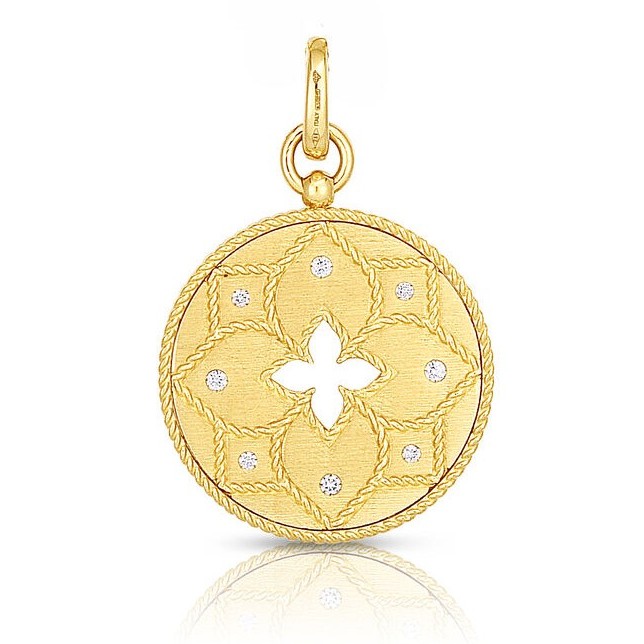 18k Yellow Gold Venetian Princess Medallion Charm