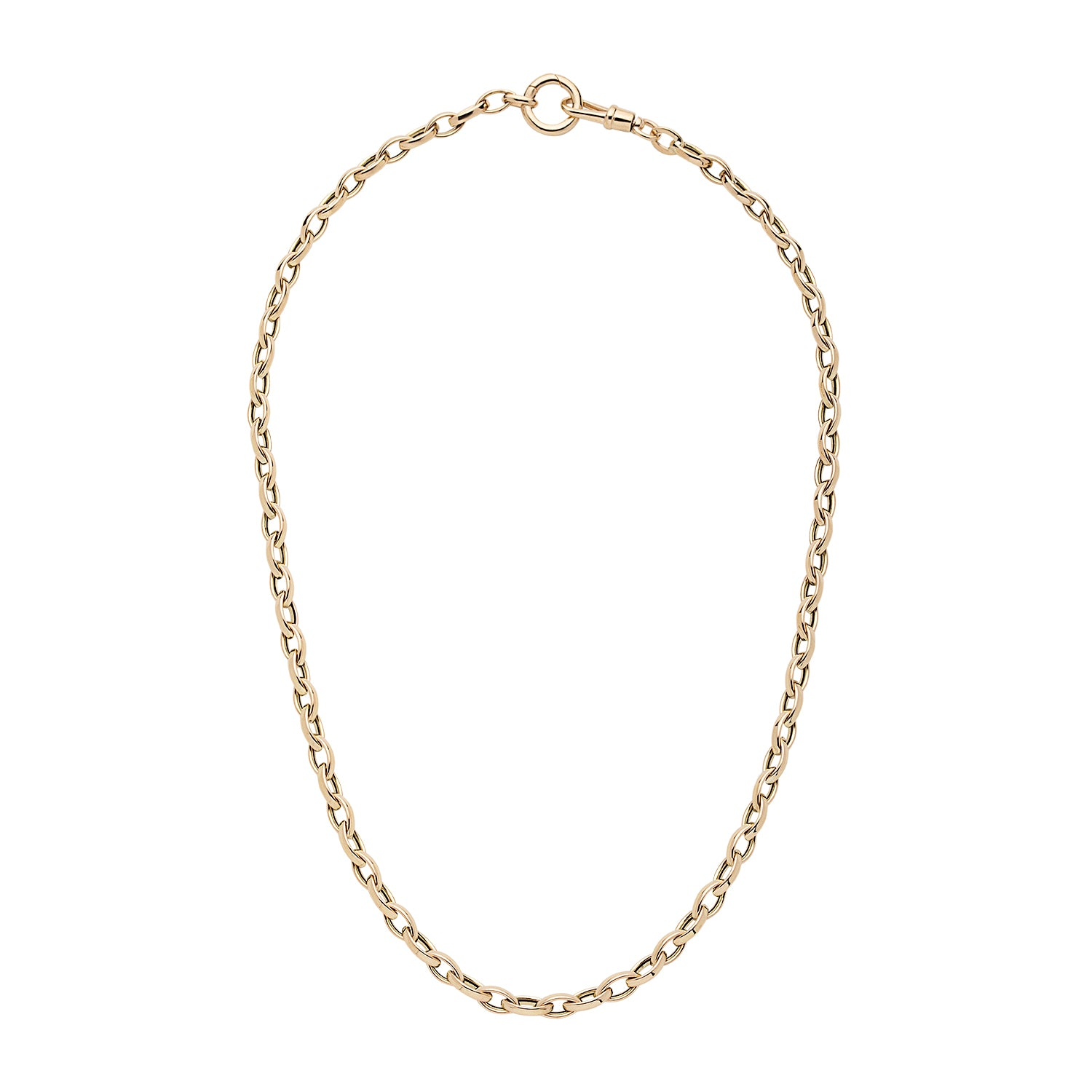 14k Yellow Gold Oval Link Chain With Amulet Holder 20