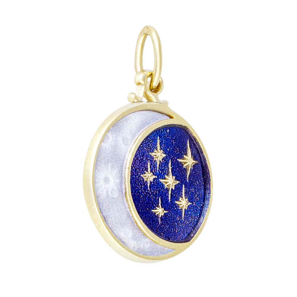 Moon & Stars Charm - 10K Yellow Gold