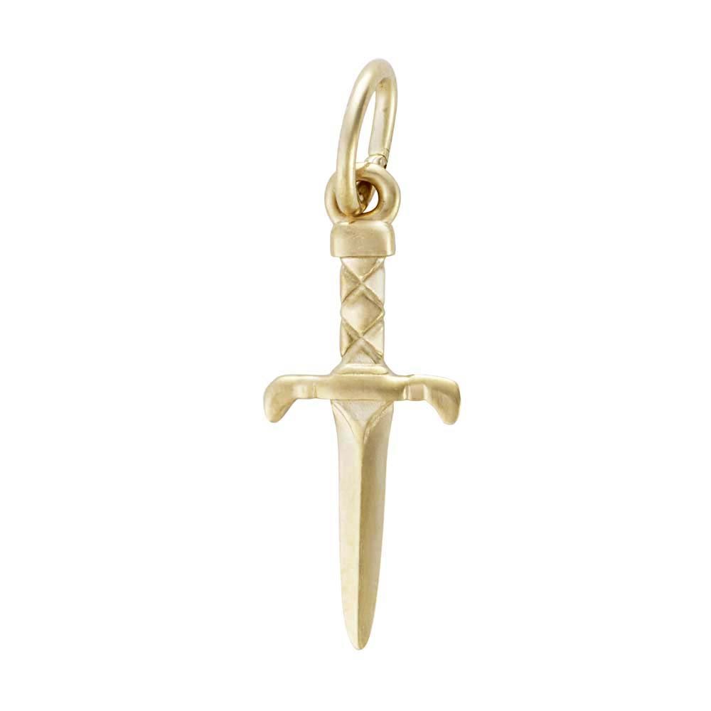 Dagger Charm - Rhodium Plated Sterling Silver