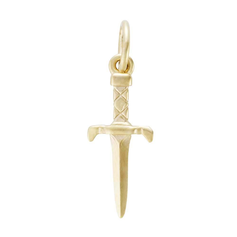 Dagger Charm - Rhodium Plated Sterling Silver