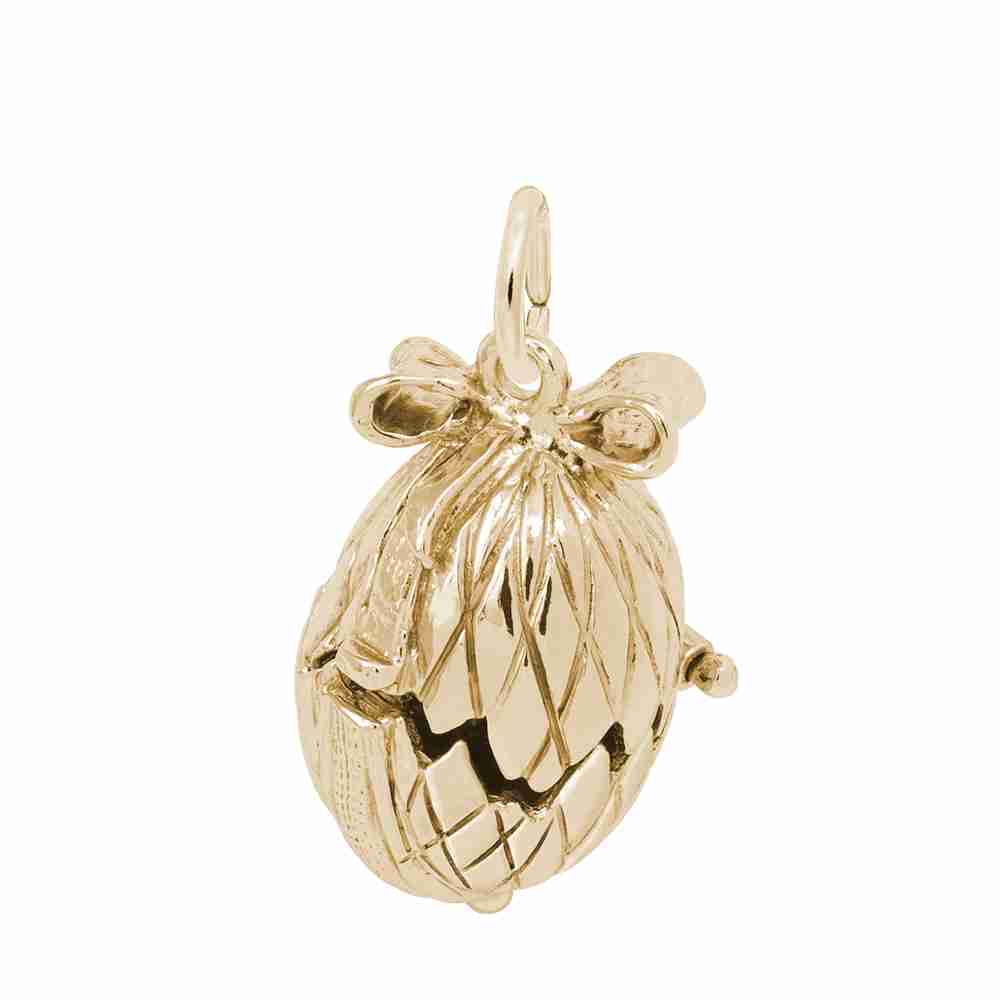 Easter Egg Charm - 10K Yellow Gold