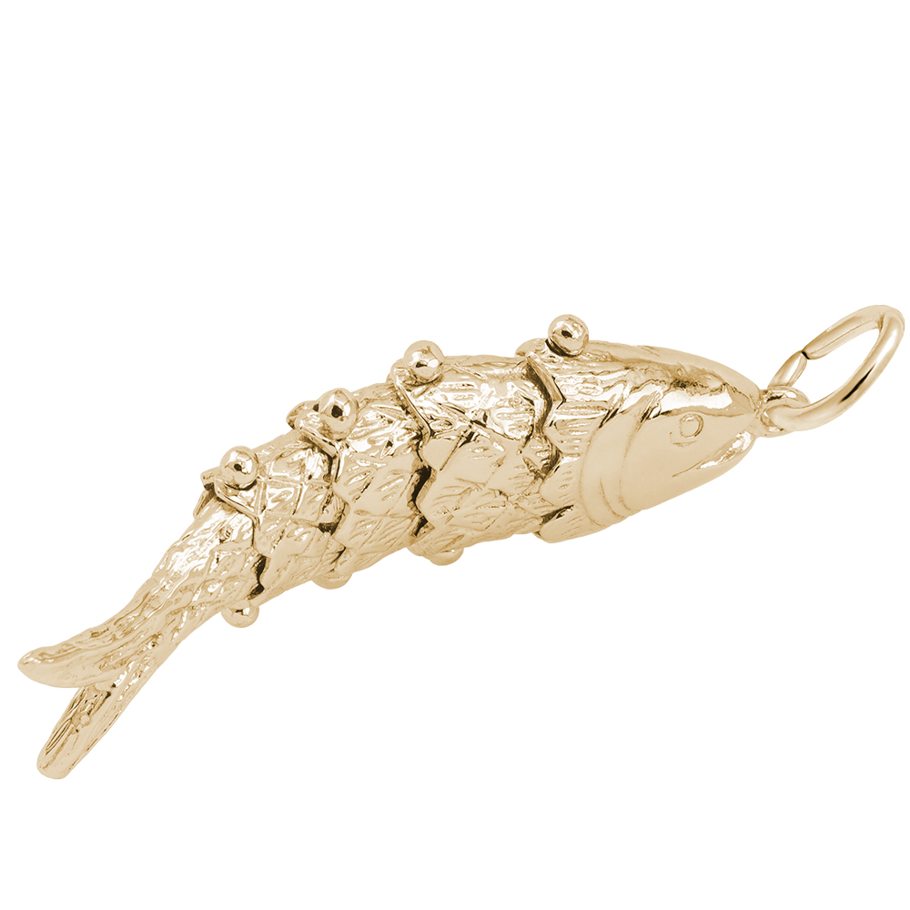 Movable Fish Charm - LG 10K Yellow Gold