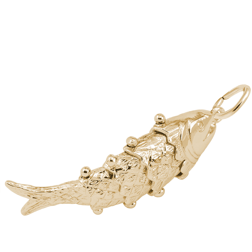 Movable Fish Charm - LG 10K Yellow Gold