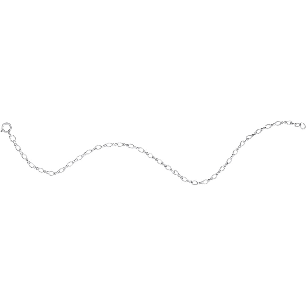 Petite Figure Eight Link Classic Bracelet - Rhodium Plated Sterling Silver, 7