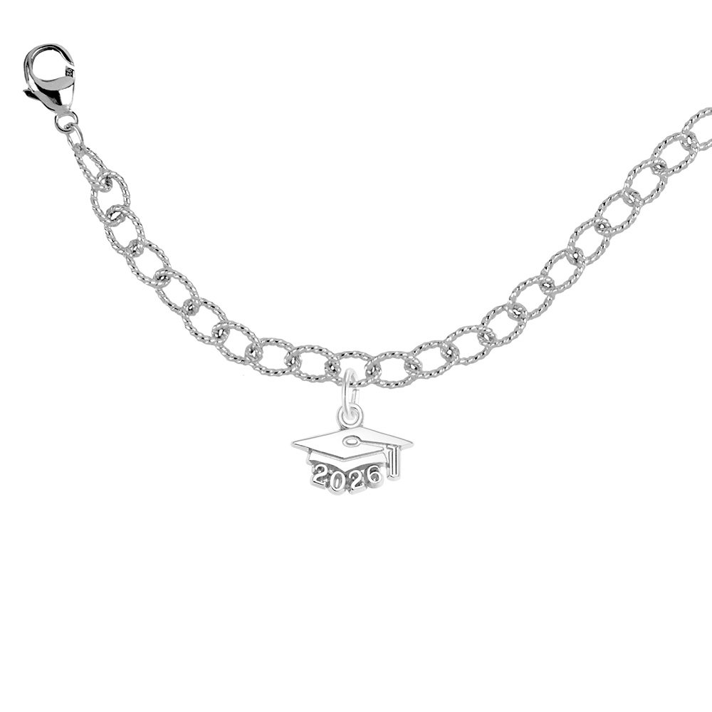 Grad Cap 2026 Bracelet Set - Gold Plate