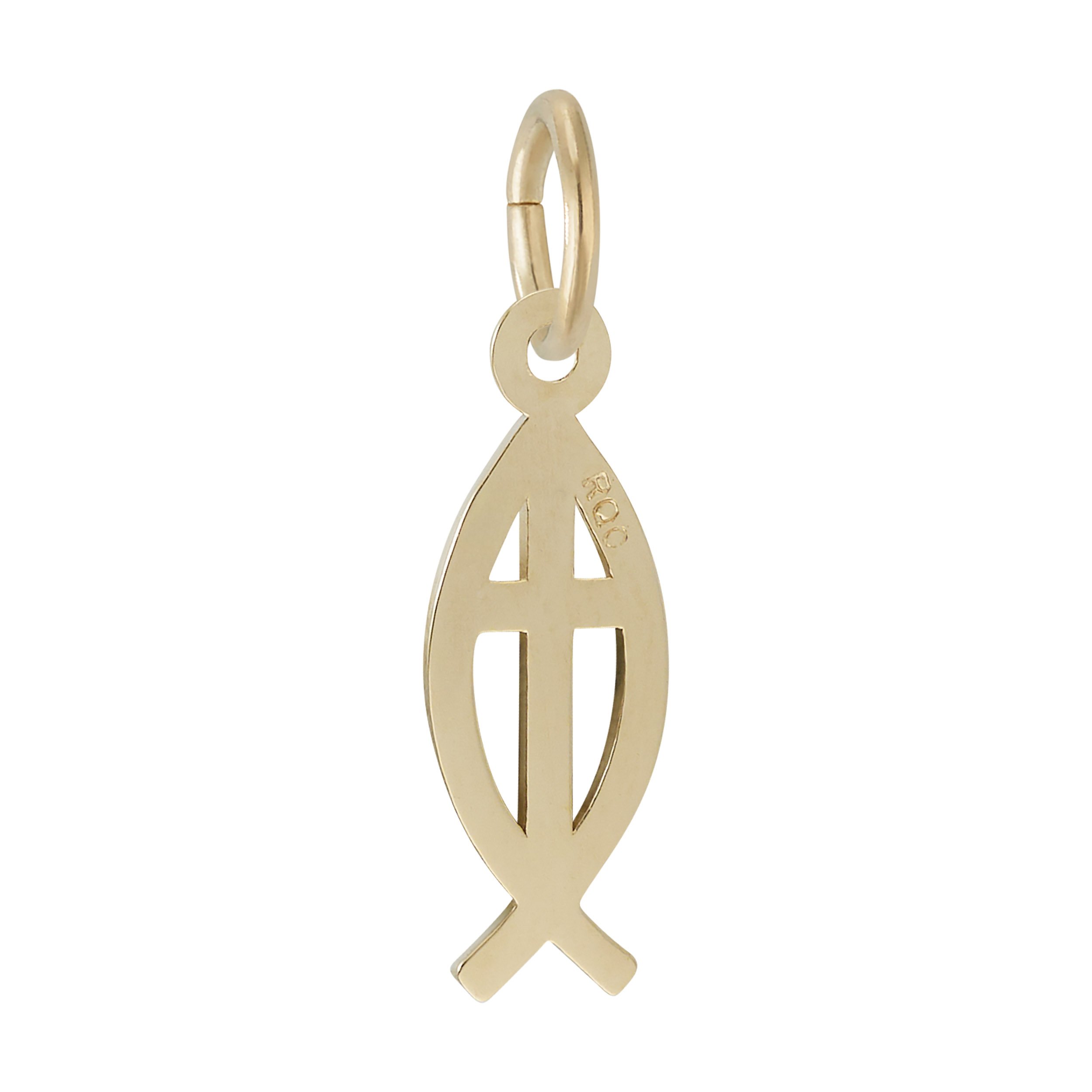 Ichthus Charm - Rhodium Plated Sterling Silver