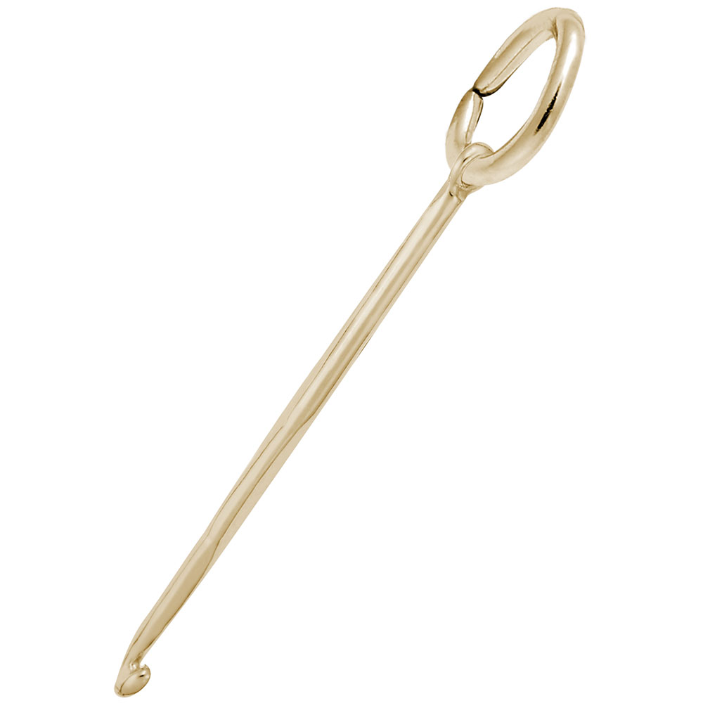 Crochet Hook Charm - Rhodium Plated Sterling Silver