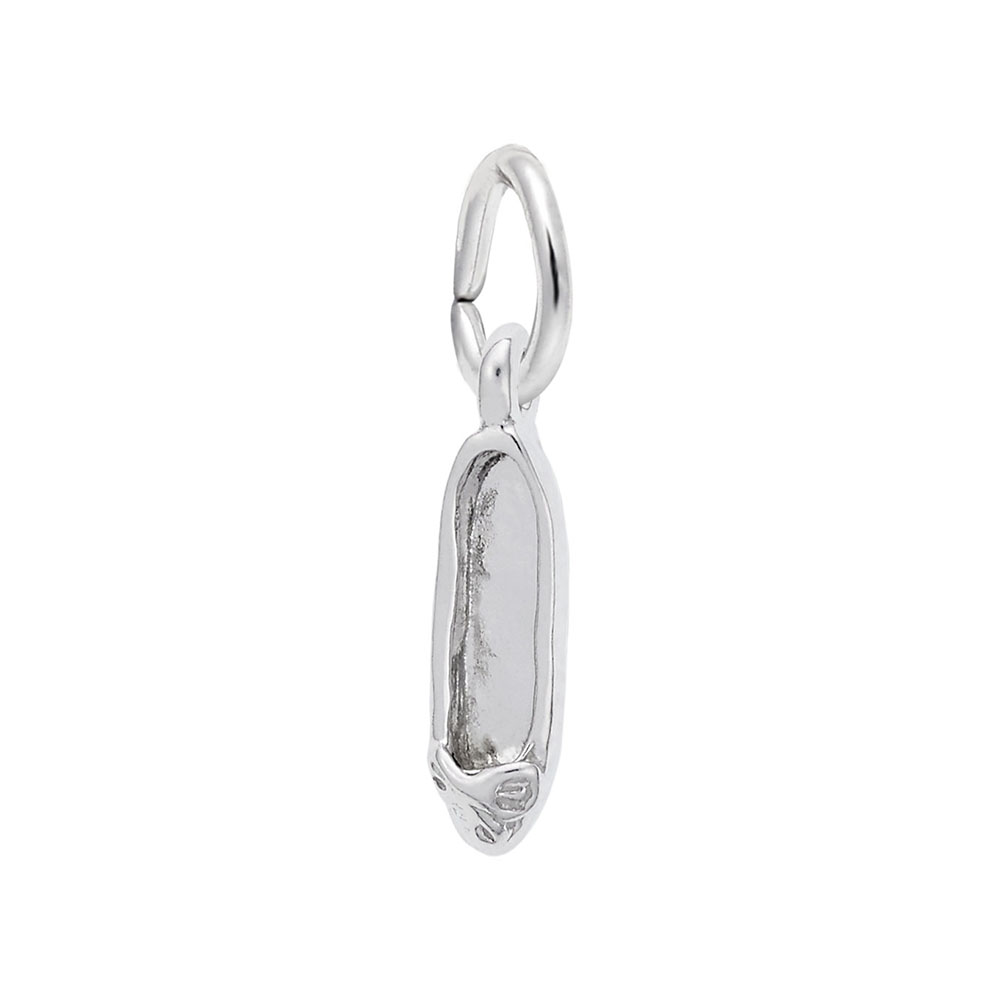 Ballet Shoe Accent Charm - Rhodium Plated Sterling Silver