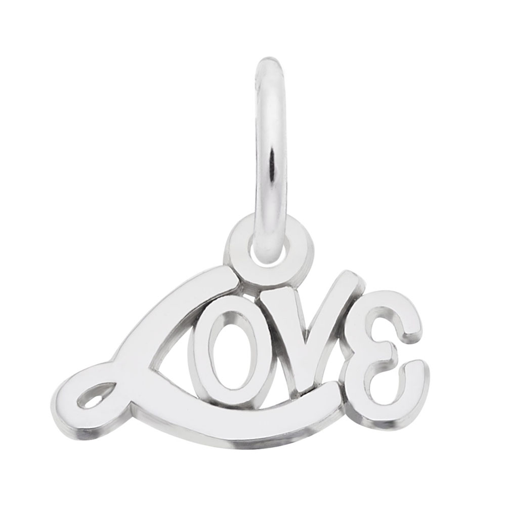 Signed with Love Accent Charm - Rhodium Plated Sterling Silver
