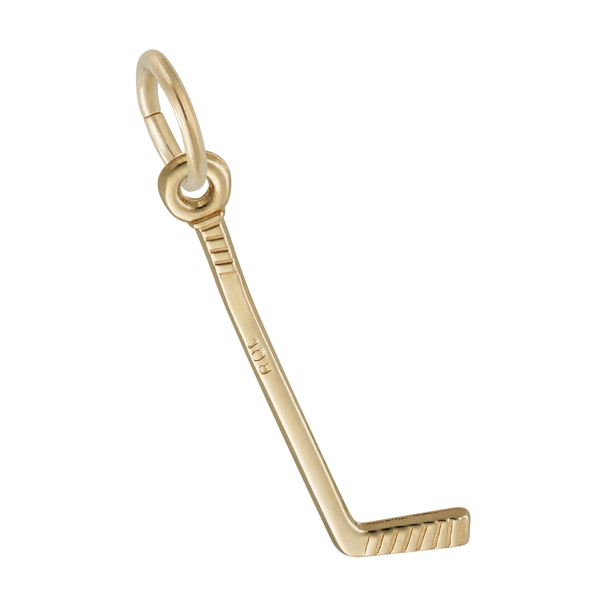 Small Hockey Stick Charm - Rhodium Plated Sterling Silver