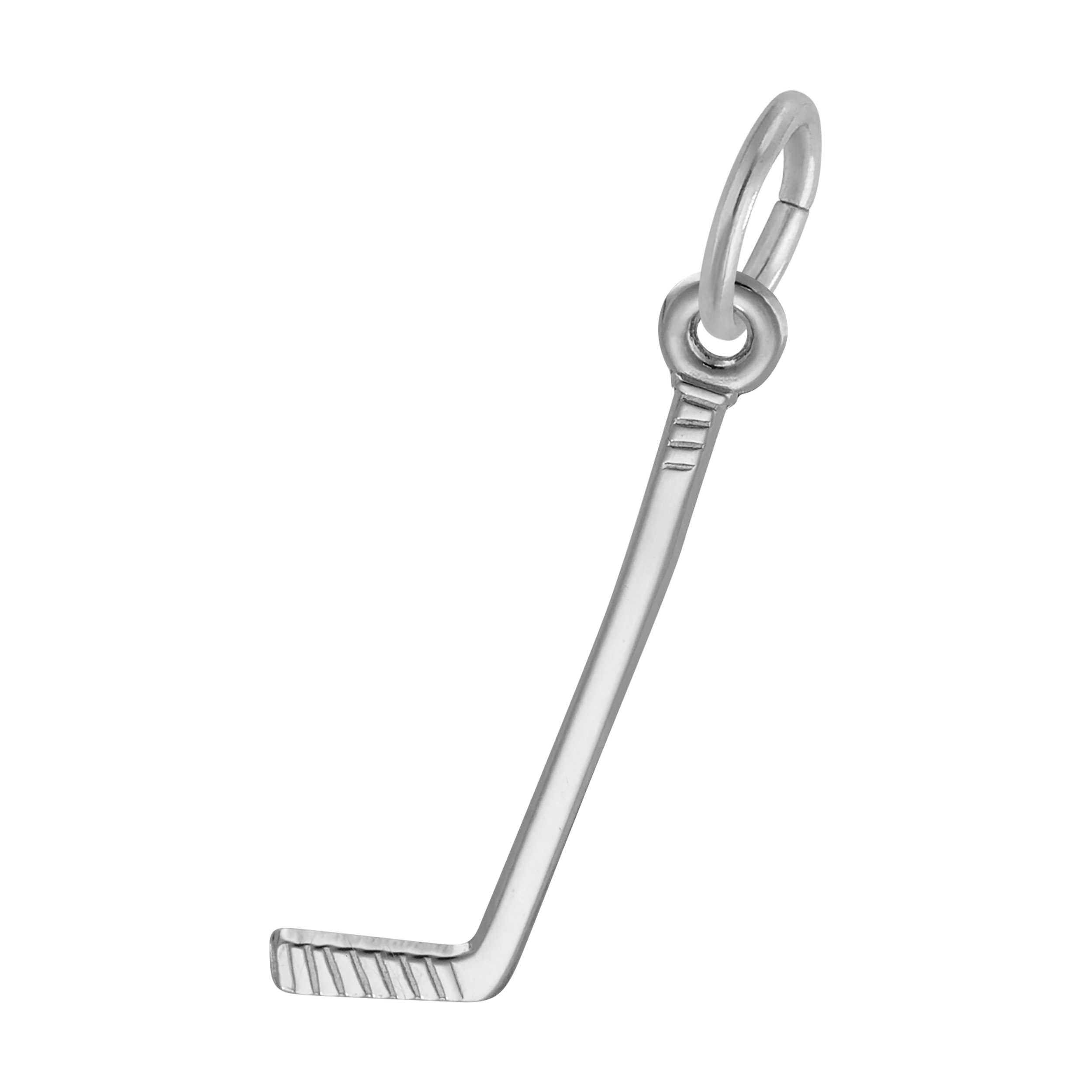 Small Hockey Stick Charm - Rhodium Plated Sterling Silver