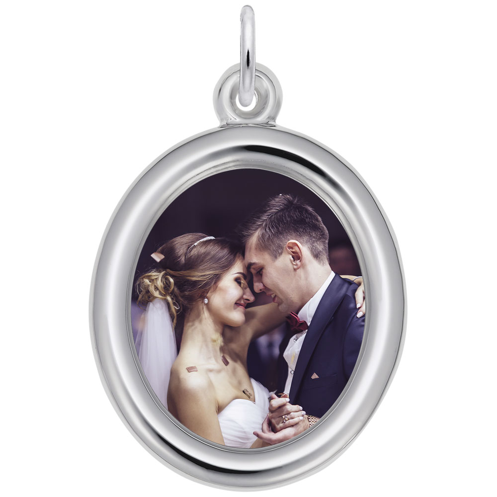 Large Oval Photoart Charm - 10K Yellow Gold