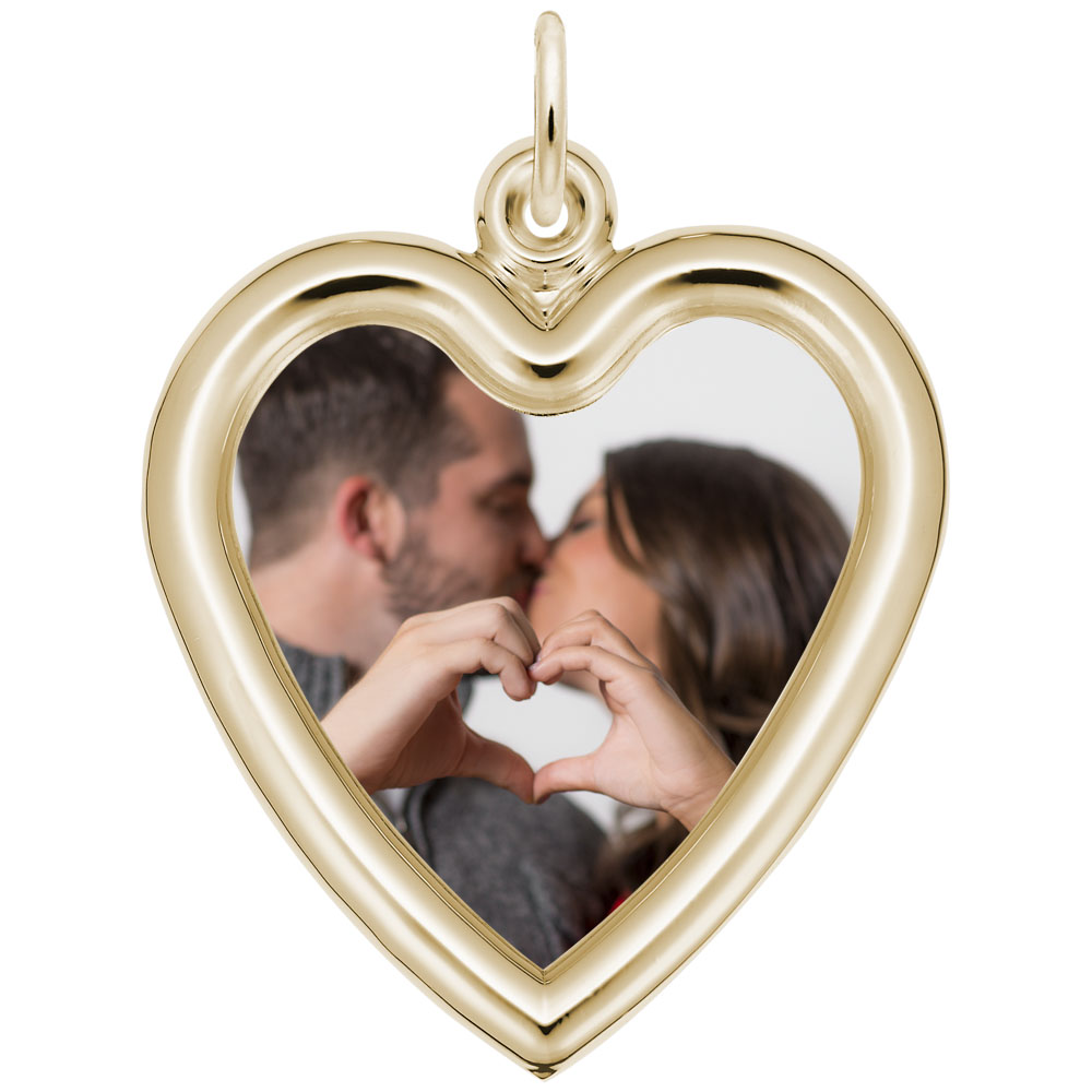 Large Heart Photoart Charm - 10K Yellow Gold