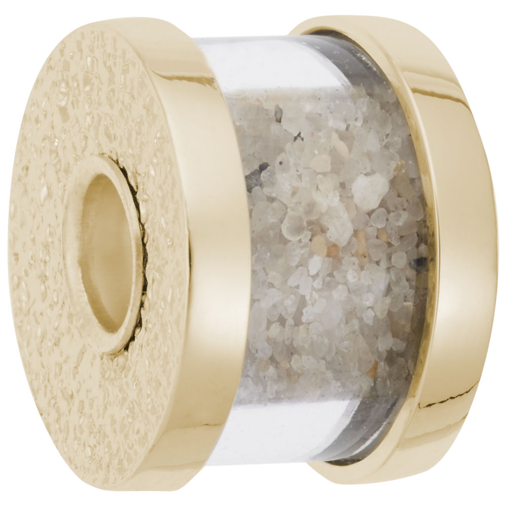 Small Island Sand Capsule Bead - 10K Yellow Gold