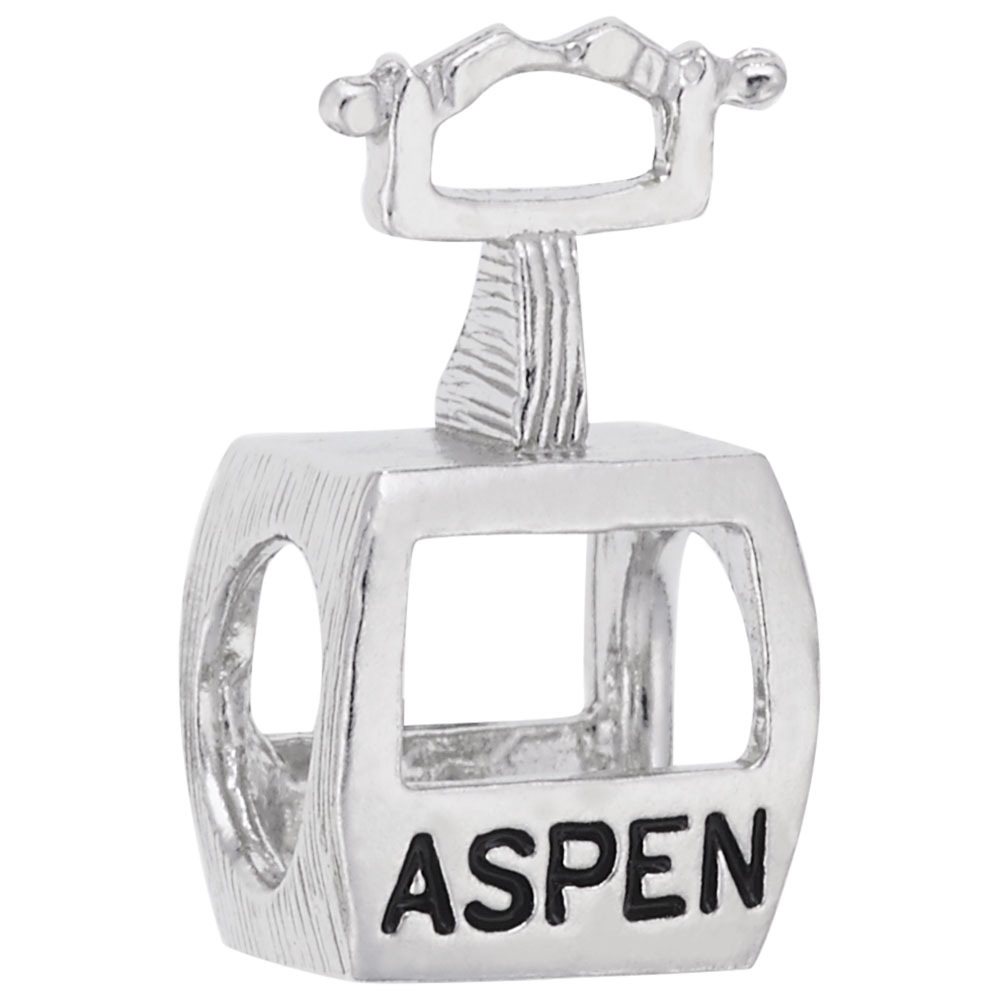 Gondola-Aspen Bead - Rhodium Plated Sterling Silver