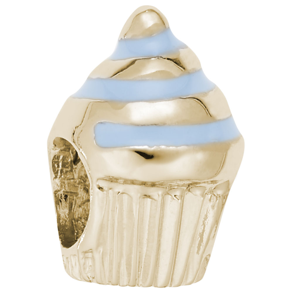 Swirl Cupcake Bead - Rhodium Plated Sterling Silver