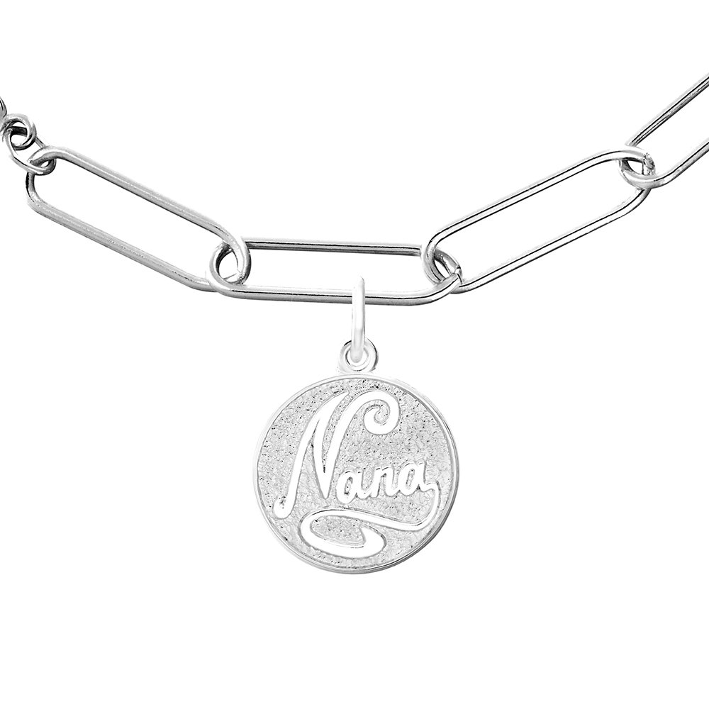 Nana Disc Bracelet Set - Rhodium Plated Sterling Silver, 7.5" Silver