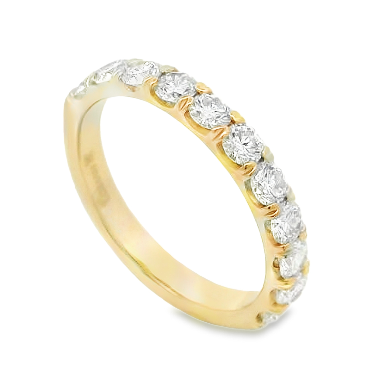 Roman Jewelers Signature 14K Yellow Gold 1-Carat Diamond 11-Stone Anniversary Band