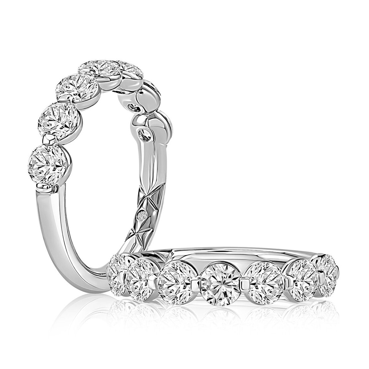 A. Jaffe 14K White Gold Bubble Diamond Anniversary Band