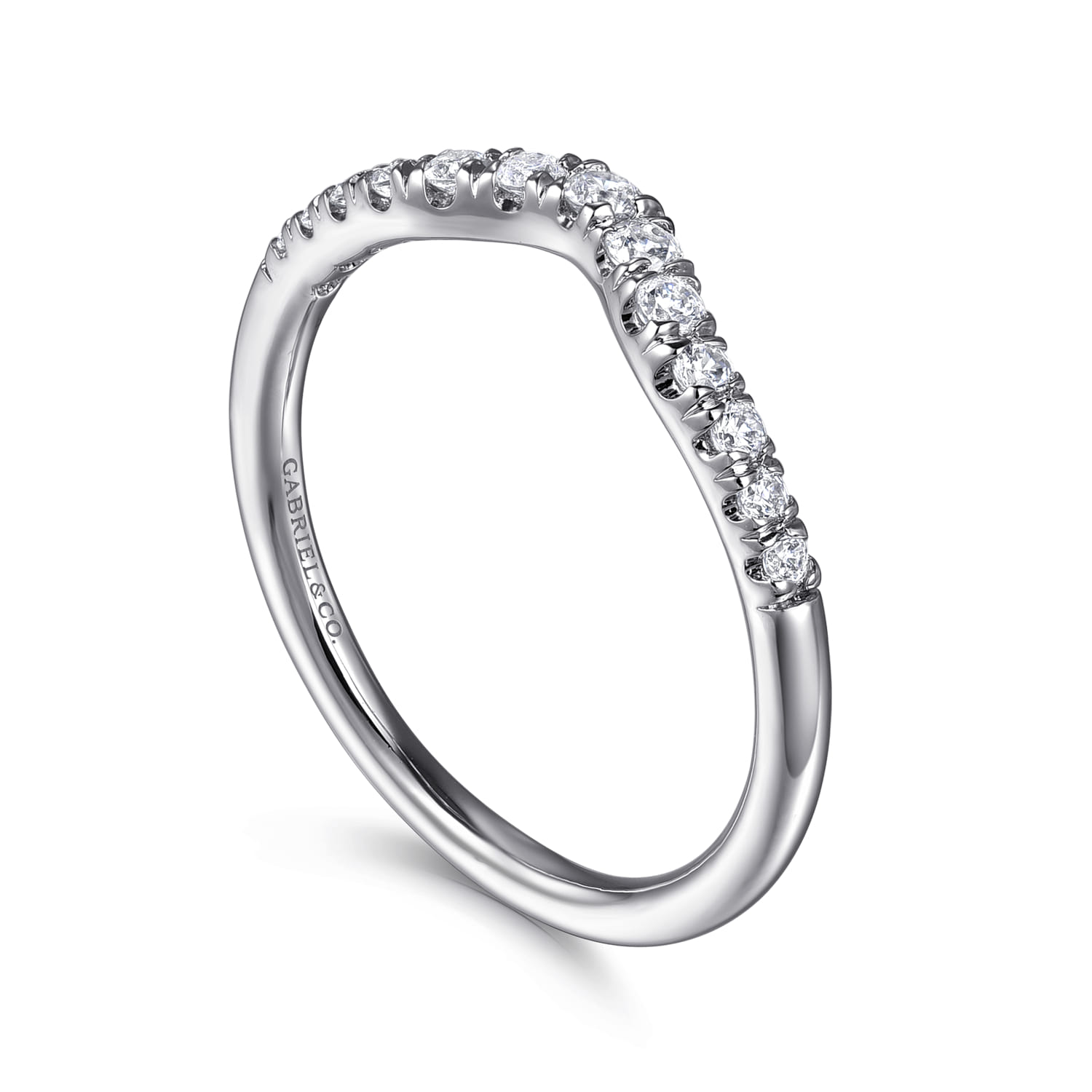Gabriel & Co. Platinum Curved Diamond Anniversary Band