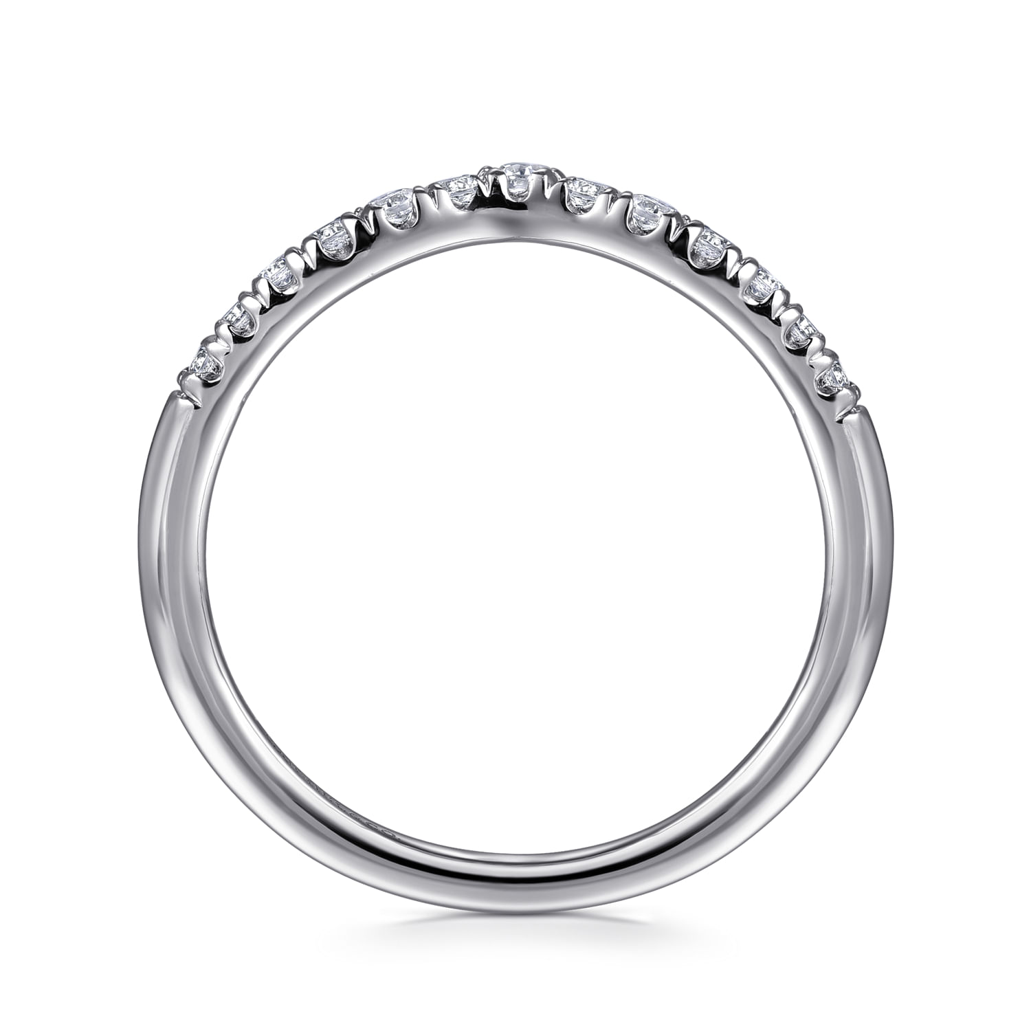 Gabriel & Co. Platinum Curved Diamond Anniversary Band