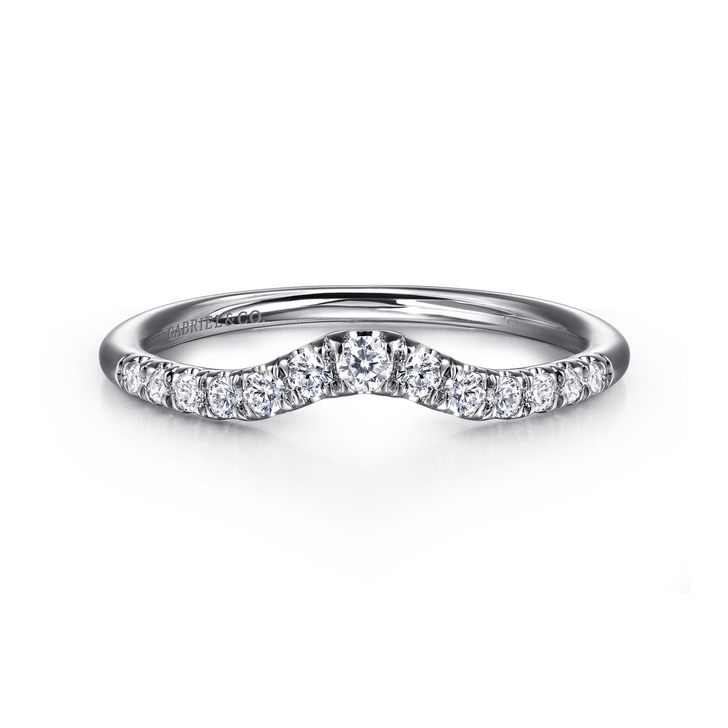 Gabriel & Co. Platinum Curved Diamond Anniversary Band