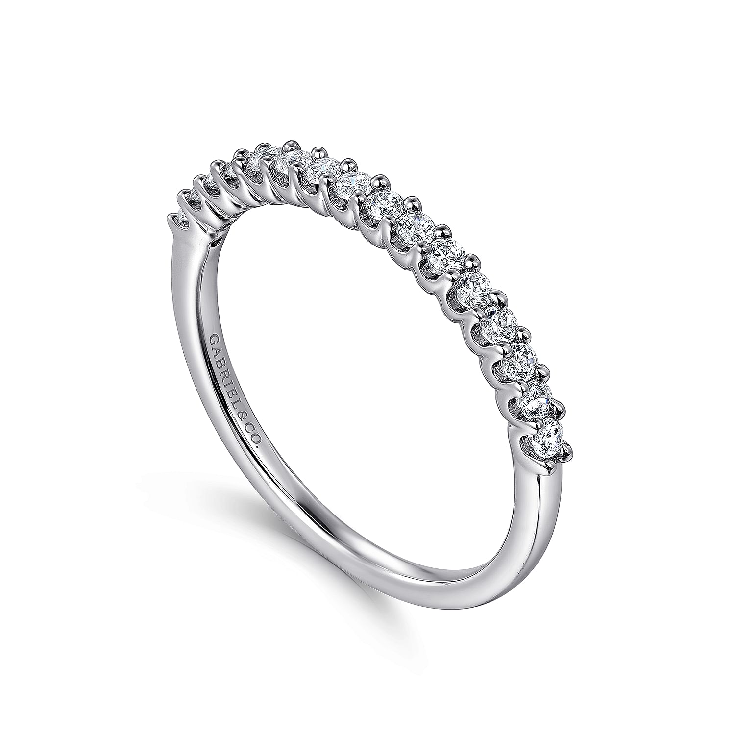 Gabriel & Co.14K White Gold Half Anniversary Band