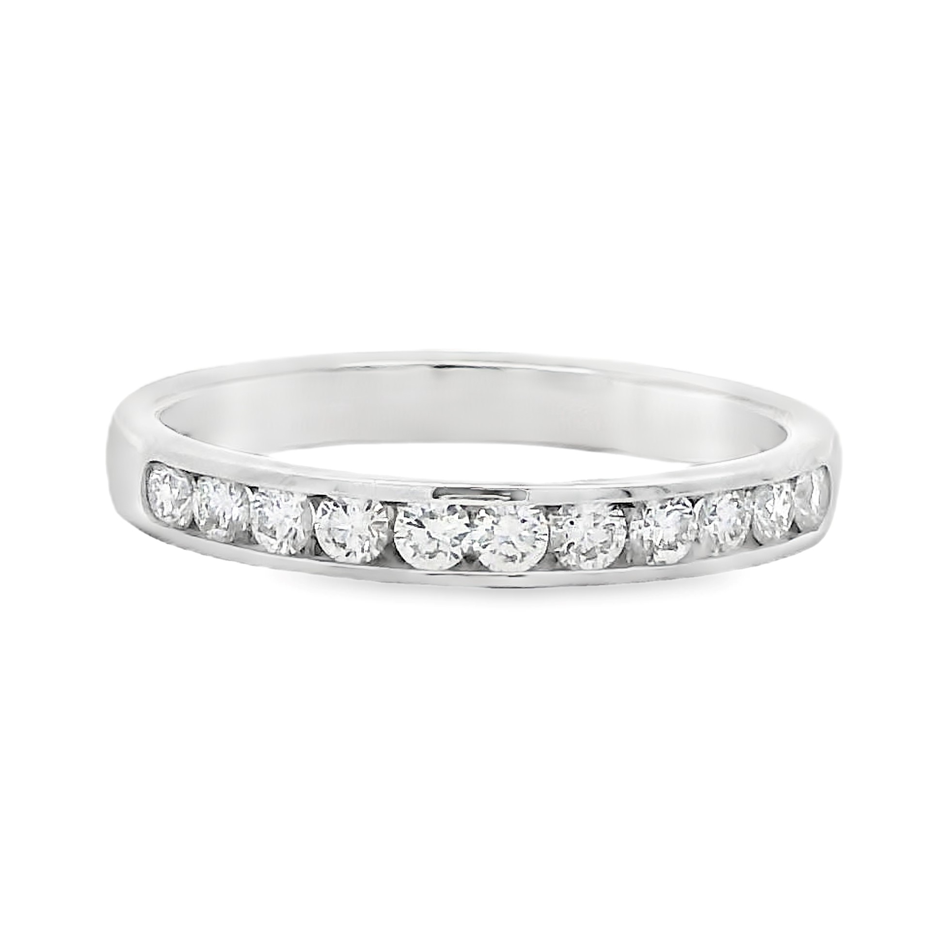 Roman Jewelers Signature 14K White Gold 1/3-Carat Channel Set Diamond Band