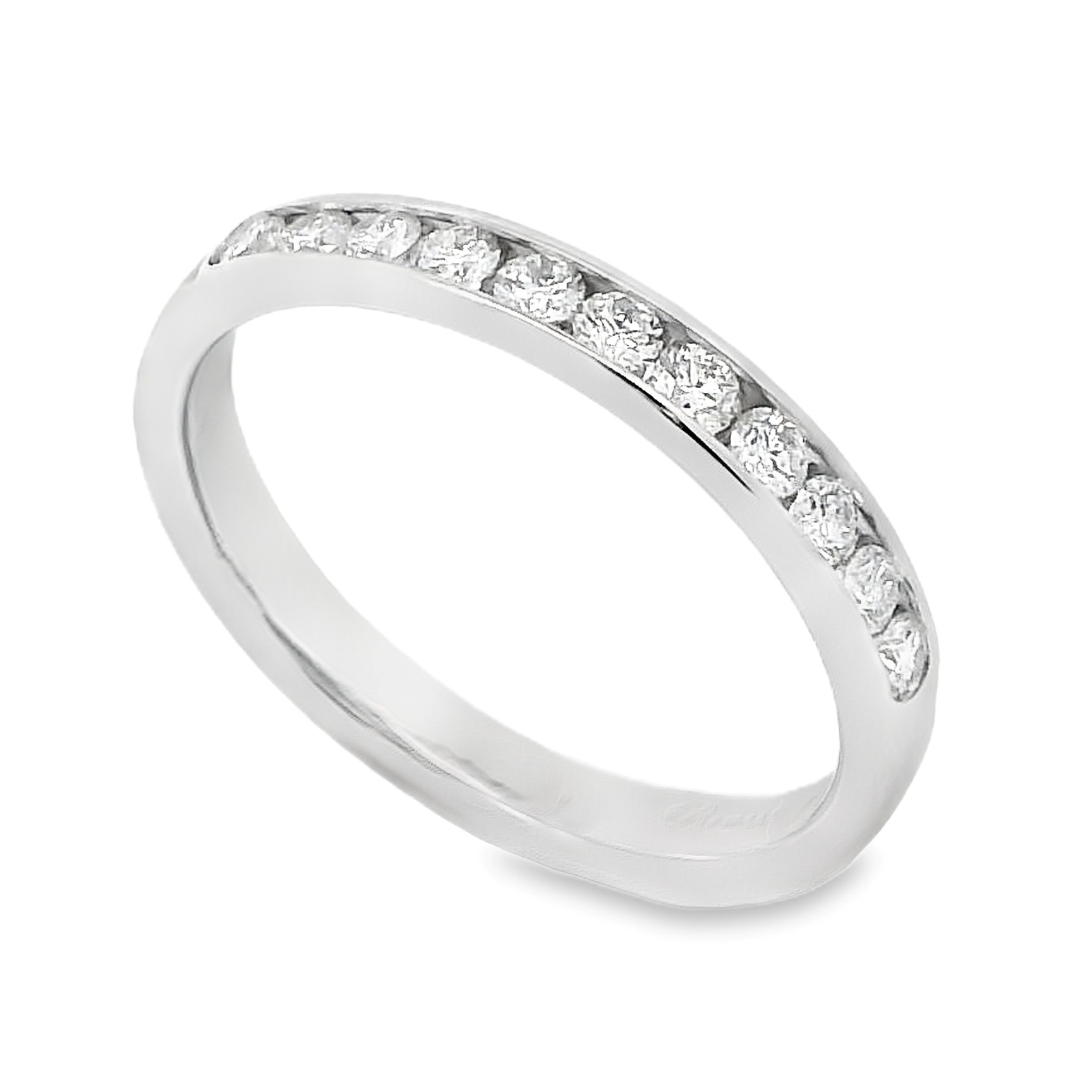 Roman Jewelers Signature 14K White Gold 1/3-Carat Channel Set Diamond Band