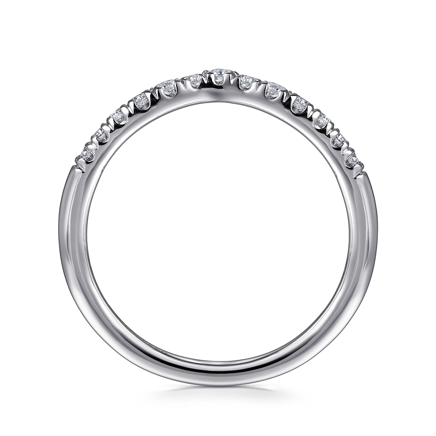 Gabriel & Co. 14K White Gold Curved Diamond Anniversary Band
