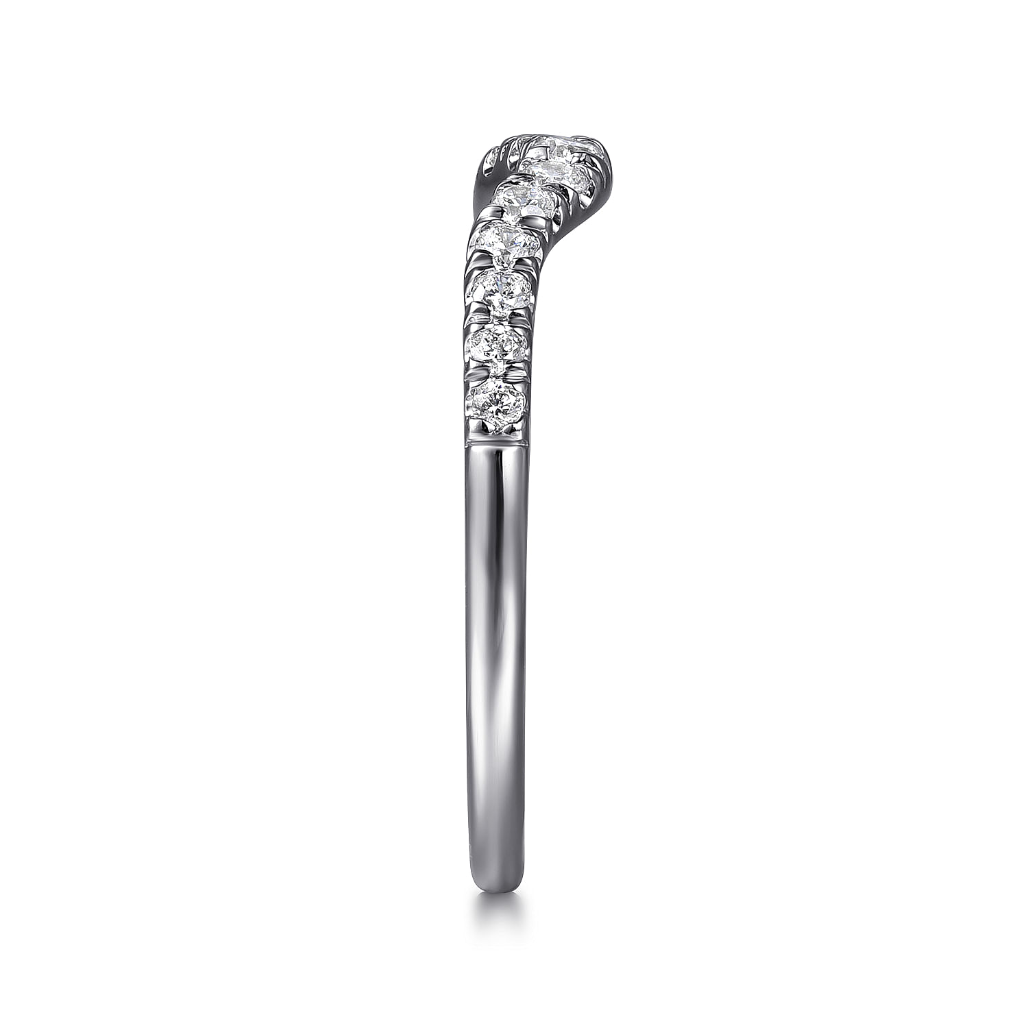 Gabriel & Co. 14K White Gold Curved Diamond Anniversary Band