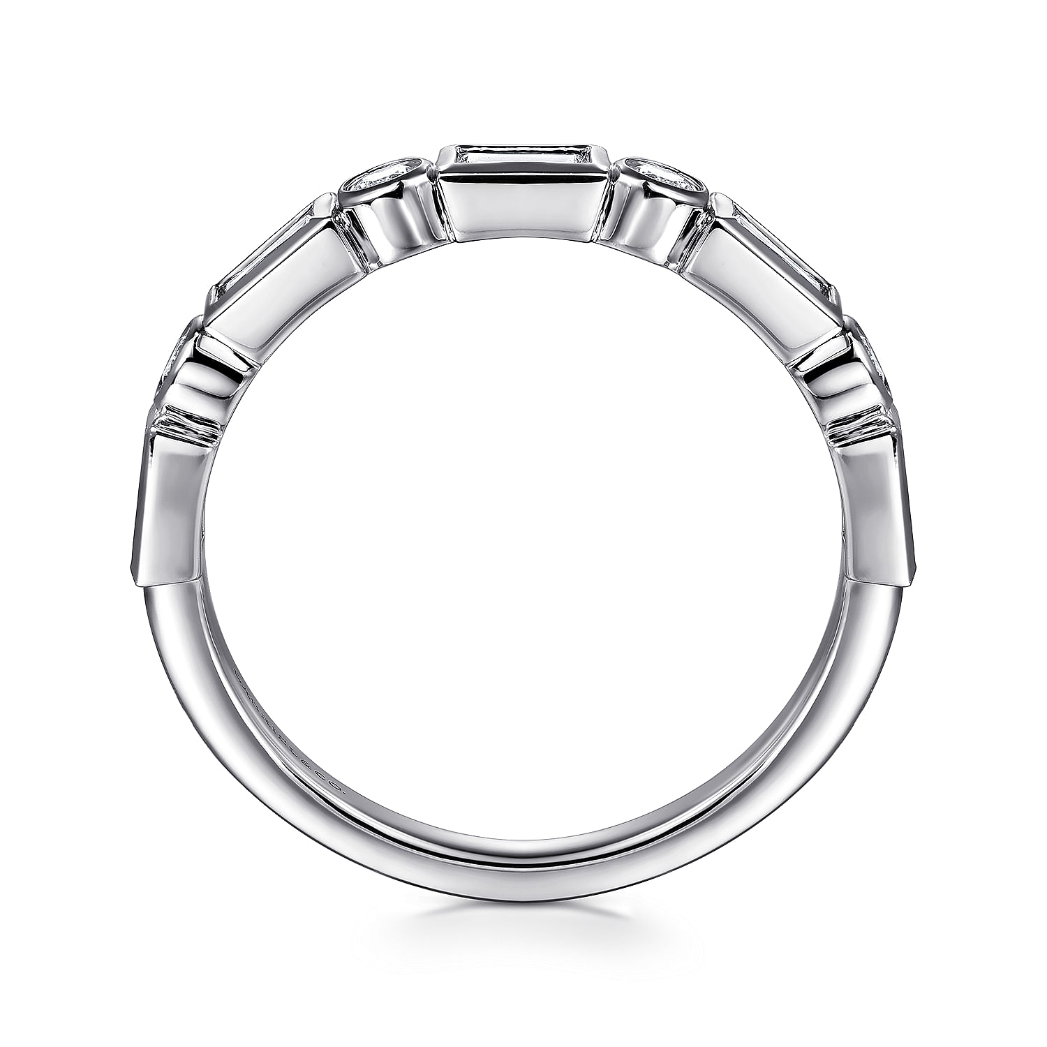 Gabriel & Co. 14K White Gold Bezel Diamond Anniversary Band